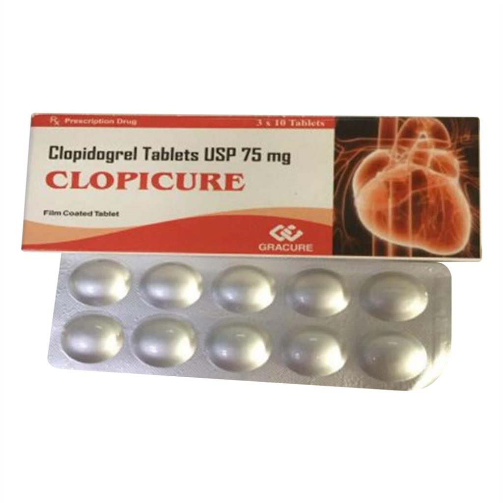 Clopicure Clopidogrel 75mg Gracure Ấn (Hộp 30 viên) | Kho thuốc sỉ