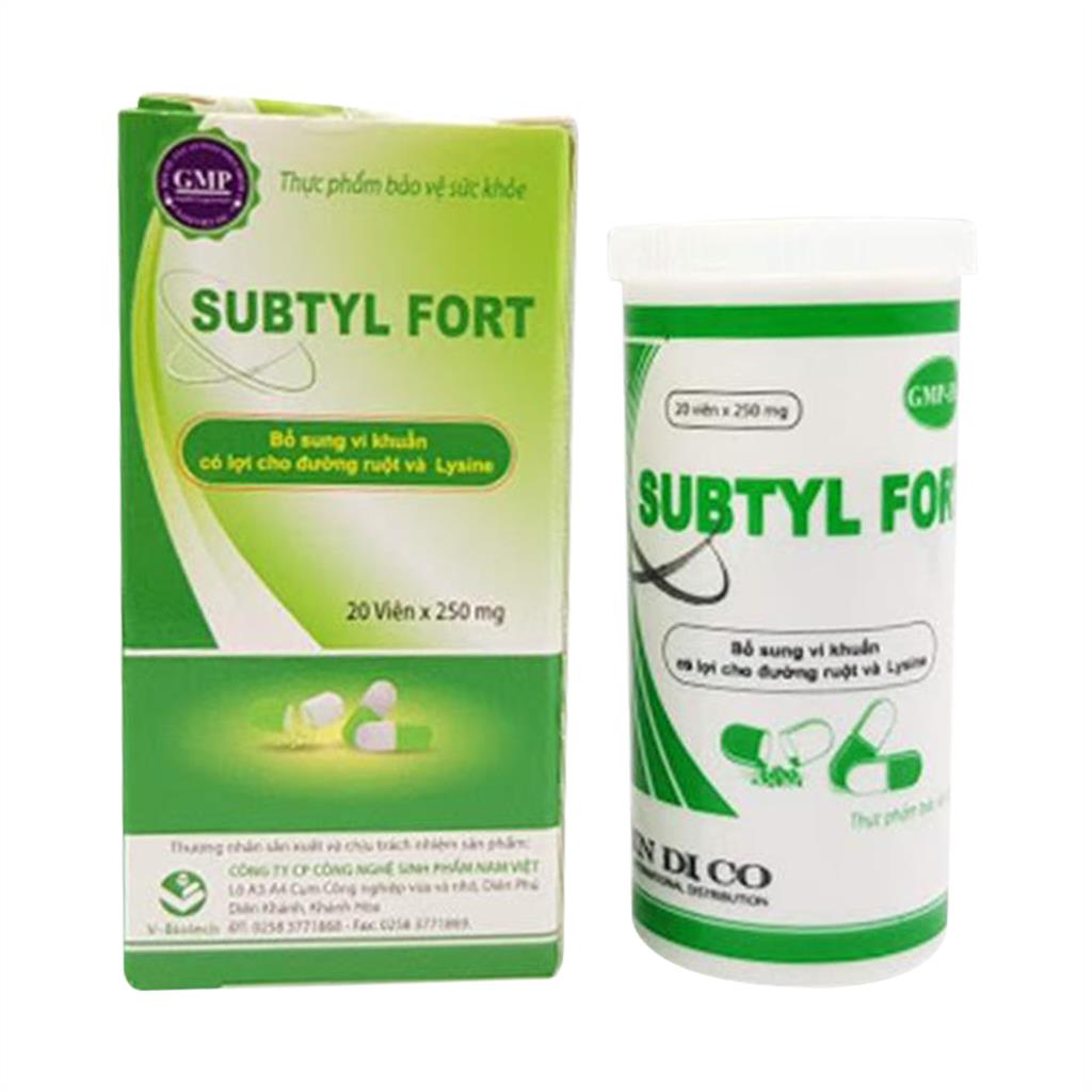 Subtyl Fort Nam Việt (Hộp 1 chai 20 viên) | Kho thuốc sỉ